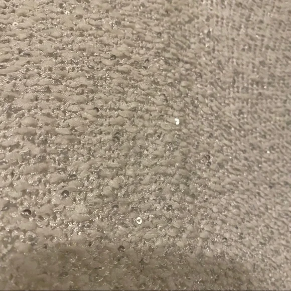Orsay sparkly white fall sweater V-neck tight fit - Picture 8 of 13
